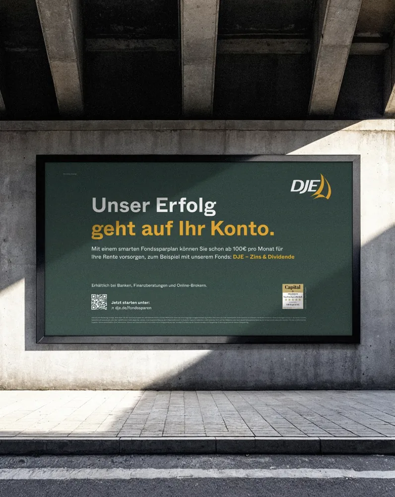 Unser Erfolg geht auf Ihr Konto. – DJE Kampagne
