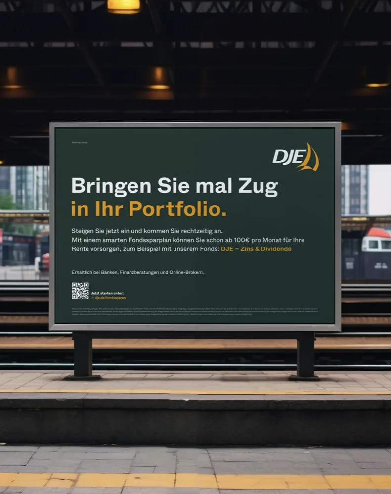 Bringen Sie mal Zug in Ihr Portfolio. – DJE Kampagne